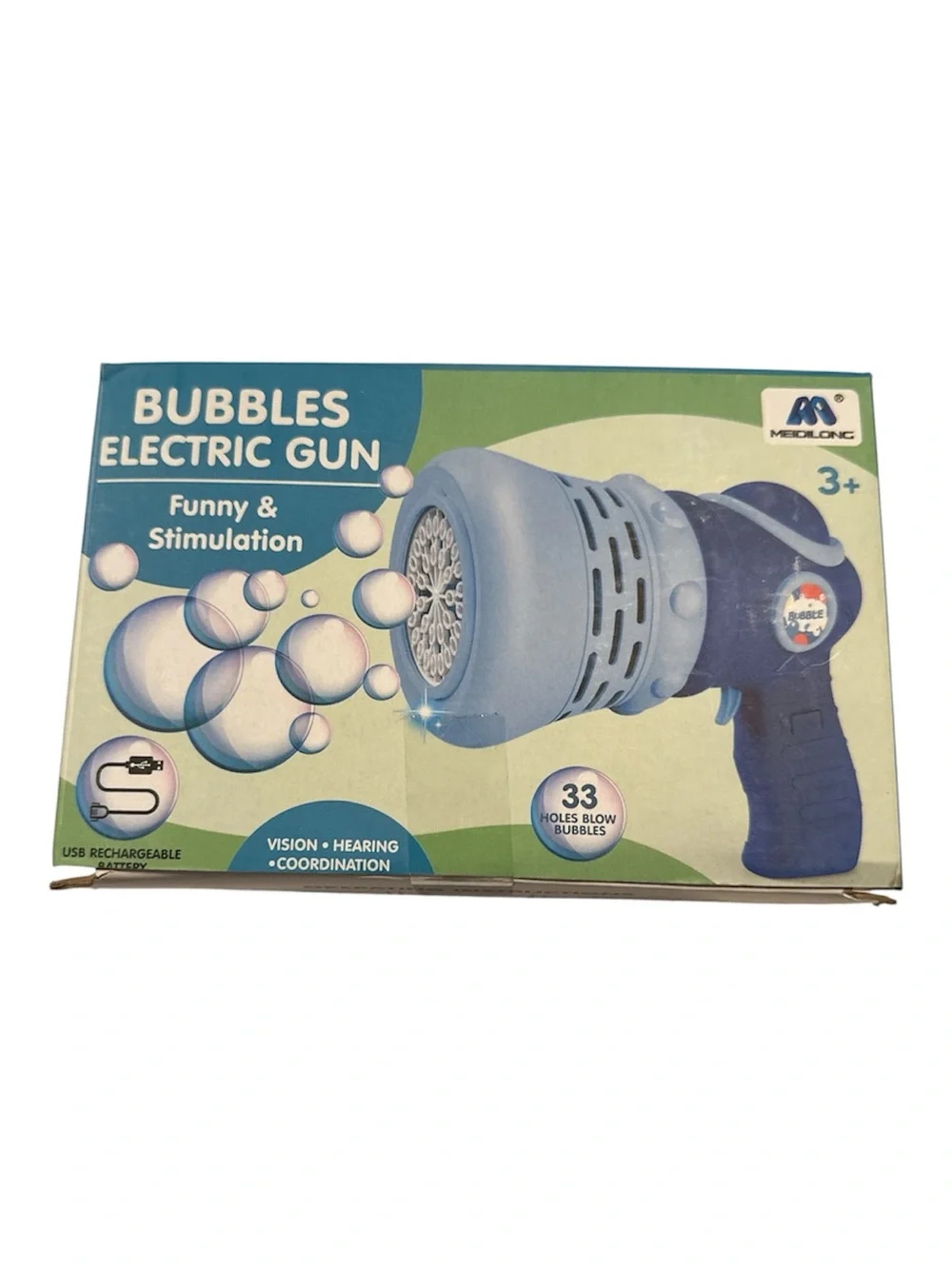 Meidilong 33-Hole Electric Bubble Gun, Pink - New in Box